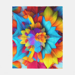 Färg Blommigt Mandala Design Fleecefilt