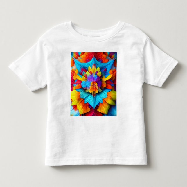 Färg Blommigt Mandala Design T Shirt (Framsida)