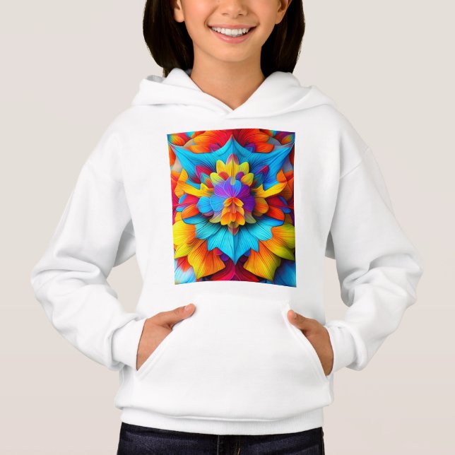 Färg Blommigt Mandala Design T Shirt (Framsida)