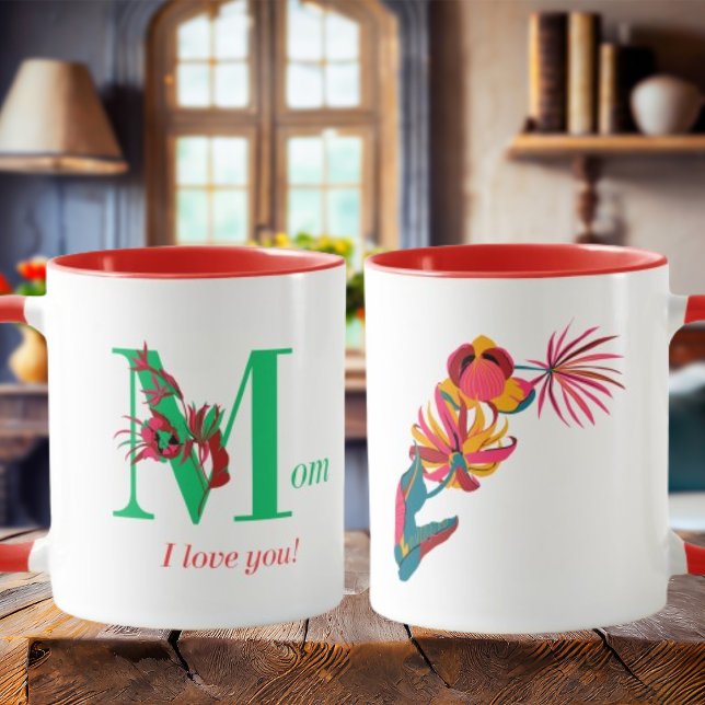 Färg blommigt mugg för Mors dag (Skapare uppladdad)