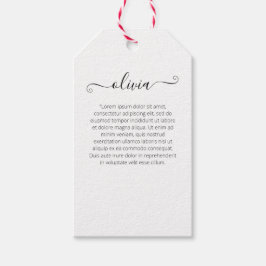 Färg Blommigt Namnteckning skript Presentetikett