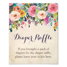 Färg Blommigt Skalat klaffskylt för babyskor Fototryck