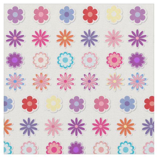 Färg Blommigt Skriv ut databanddecor Tyg (Närbild)