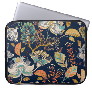 Färg Blommigt: Sömlös bakgrund Laptop Fodral