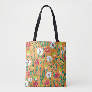 Färg Blommigt Sömlös Mönster-design Tygkasse