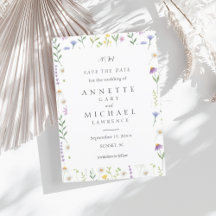 Färg Blommigt spara datumet Inbjudan