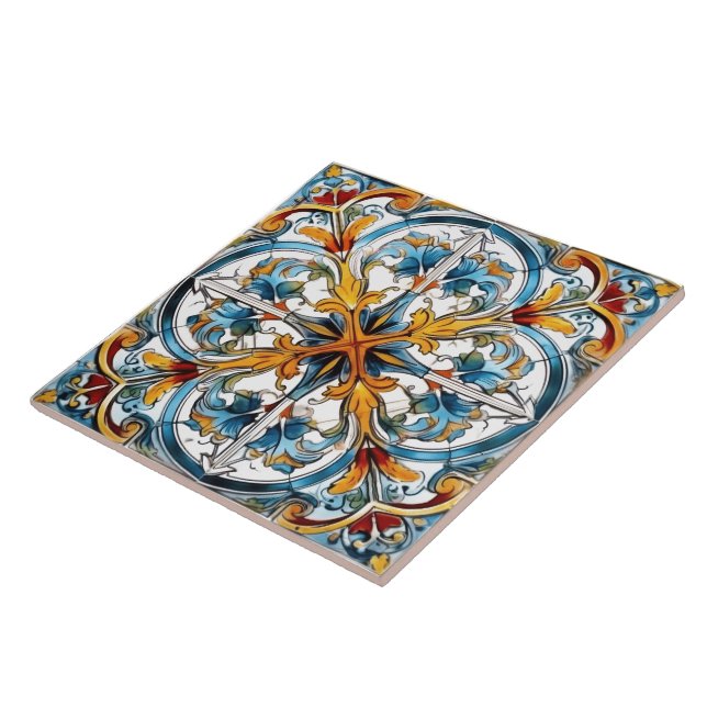 Färg Blommigt Utformning av platta Kakelplatta (Sidan)
