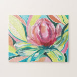 Färg Blommigt Vattenfärg Art Jigszle Puzzle Pussel<br><div class="desc">Det här pusslet i Artsy har en unik handmålad botanisk blomkonst. ©2020 Eun Mi Kim</div>