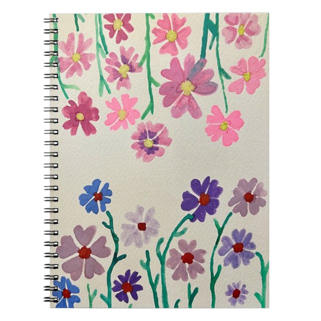Färg Blommigt Vattenfärg Journal Anteckningsbok (Framsidan)