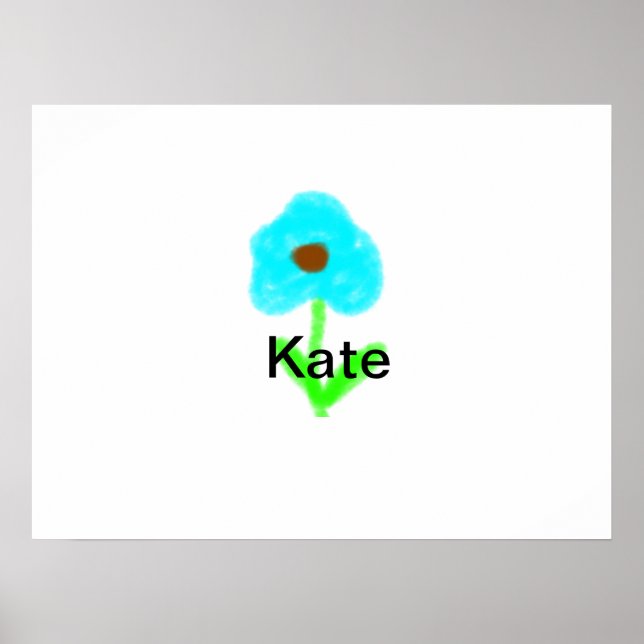 Färg blommigt vattenfärg lägga till namn text poster (Framsidan)