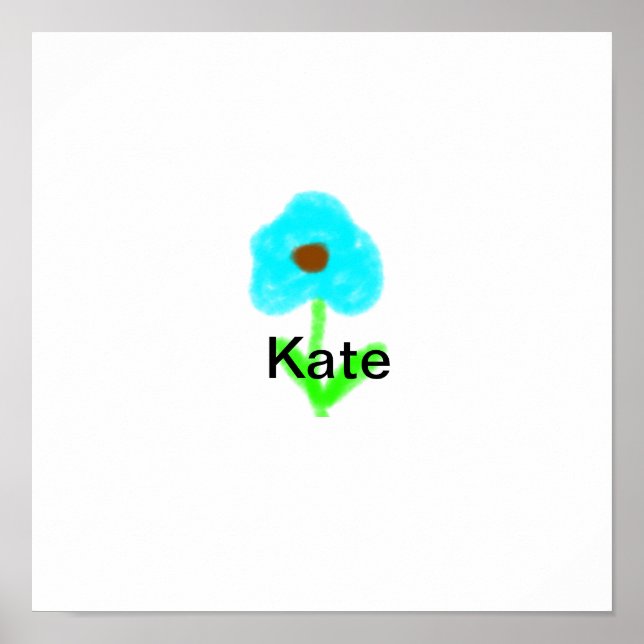 Färg blommigt vattenfärg lägga till namn text poster (Framsidan)