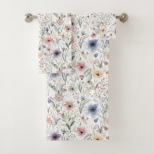 Färg Blommigt Vattenfärg Styl Botanica Towel Set