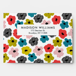 Färg Blommor Moderna Minimalistiska Enkla Kuvert