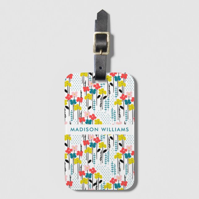 Färg Blommor - resgodsmarkeringar Bagagebricka (Framsida vertikal)