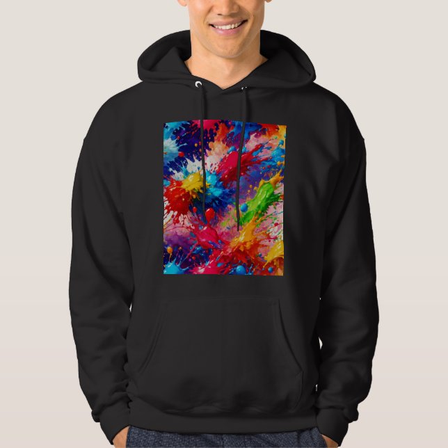Färg Blöt Färgton Stänk Design Hoodie (Framsida)