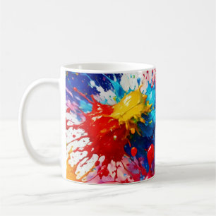 Färg Blöt Färgton Stänk Design Kaffemugg