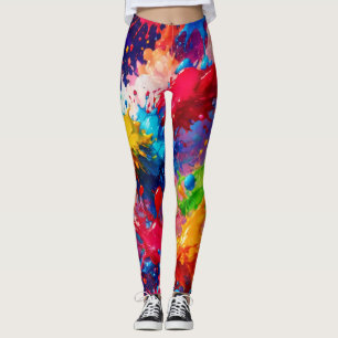 Färg Blöt Färgton Stänk Design Leggings