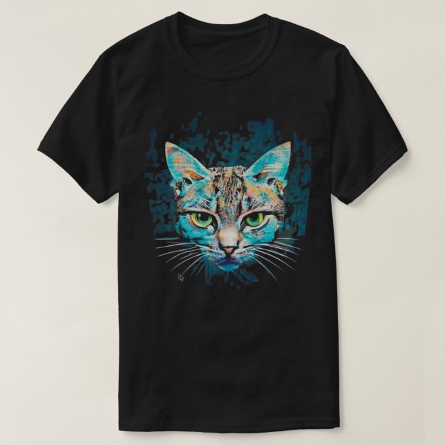 Färg Blue Cat T-Shirt (Design framsida)