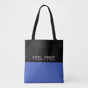 Färg BLUE och din text Tygkasse