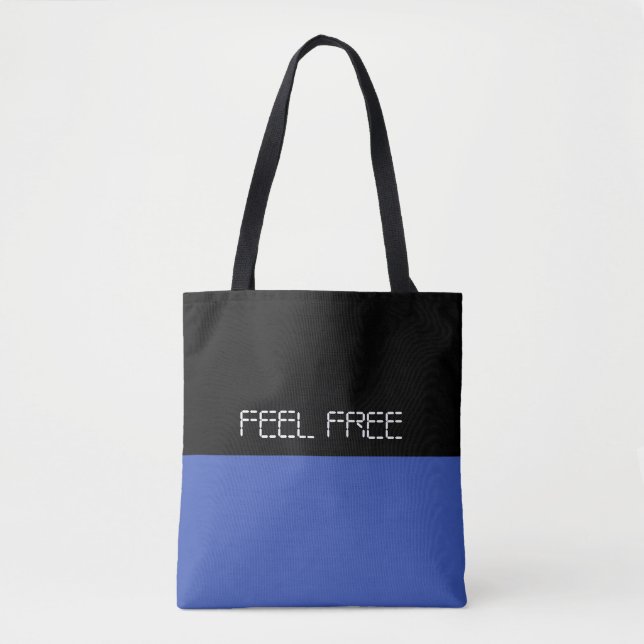 Färg BLUE och din text Tygkasse (Framsida)