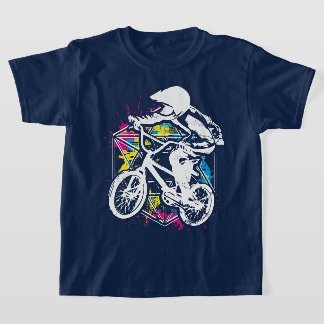 Färg BMX-Biker - BMX Bike - BMX-apparat T Shirt (Laydown)
