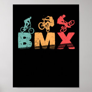 Färg BMX-Biker Funny Bicycle Motocross-cyklist Poster