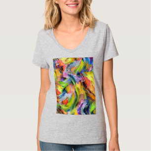 Färg Brushstrokes i Gult T Shirt