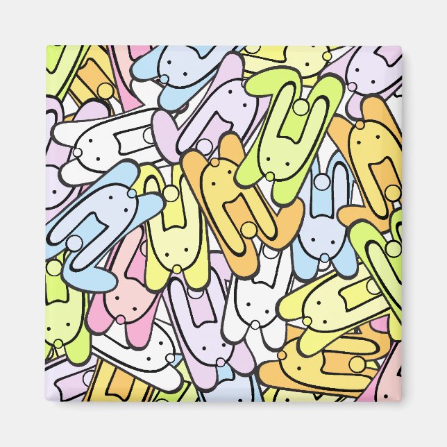 färg bunnies magnet (Framsidan)