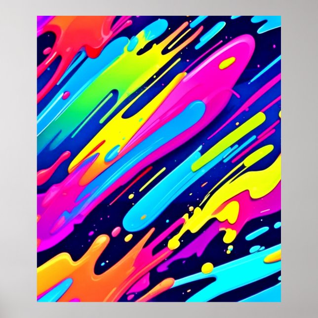 Färg Burst: Abstrakt Flow Poster (Framsidan)