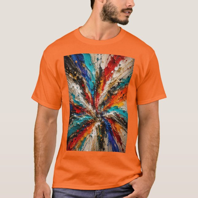 Färg Burst Explosion 3D T Shirt (Framsida)
