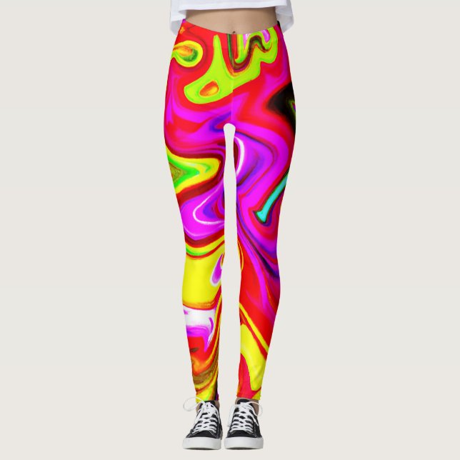 Färg Burst Mönster Leggings (Framsida)