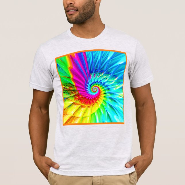Färg Burst Spiral Mönster Art T Shirt (Framsida)