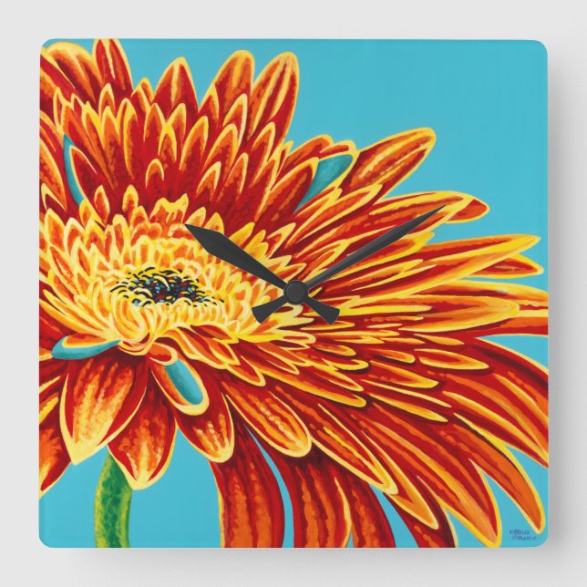 Färg Bursts I Fyrkantig Klocka (Framsida)