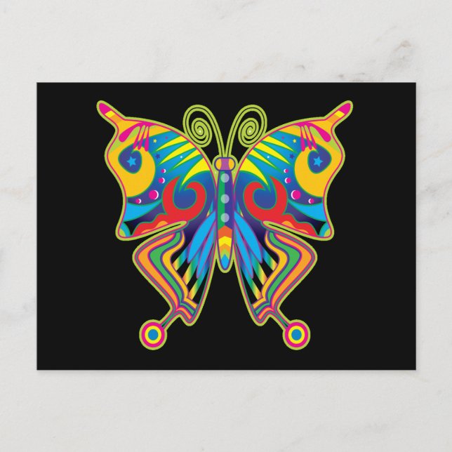 FÄRG BUTTERFLIGEN ART VYKORT (Framsida)