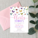 Färg Butterfly Flirty Trettio 30års födelsedag Par Inbjudningar<br><div class="desc">Det här är en färglös fjäril som kallas flirtrettio 30års födelsedag Party Inbjudan. rosa lila b day party,  fjärilar bday party inbjudningskort,  30års födelsedag inbjudningar,  flickfödelsedag,  flickfödelsedag,  flickfödelsedag</div>