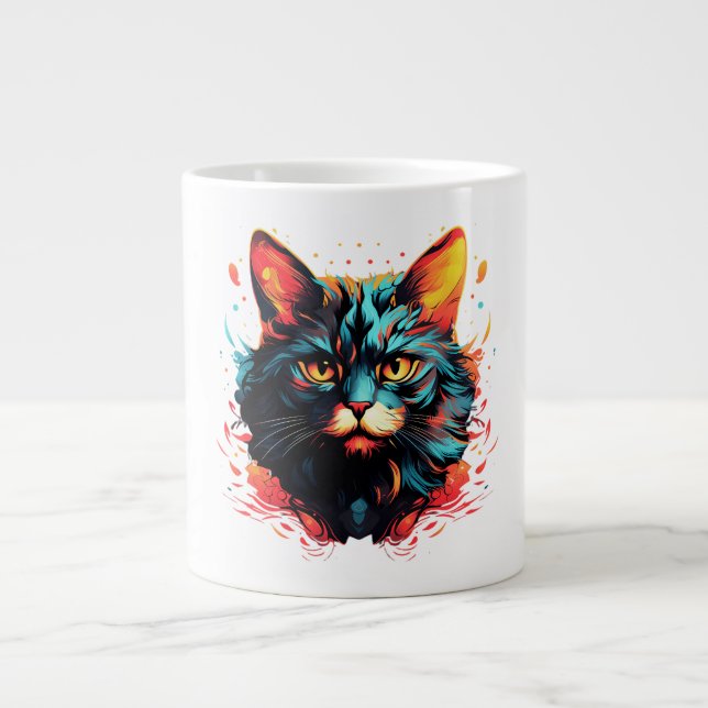Färg cat jumbo mugg (Framsidan)