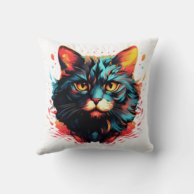 Färg cat kudde (Baksida)