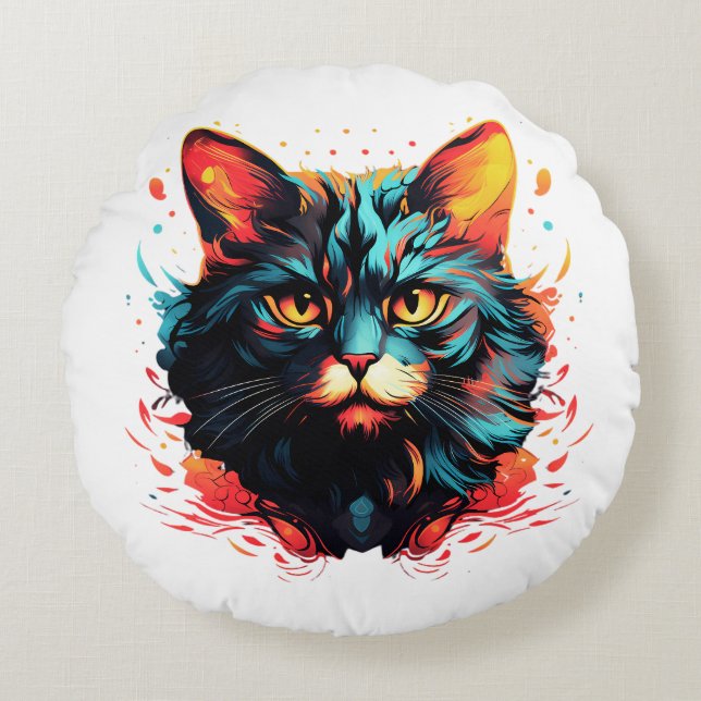 FÄRG CAT RUND KUDDE (Framsidan)