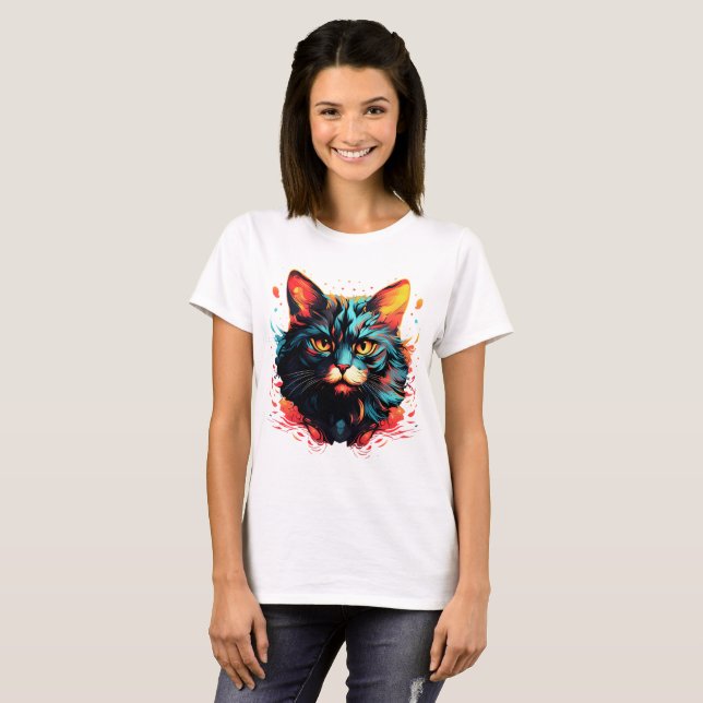 Färg cat t shirt (Hel framsida)