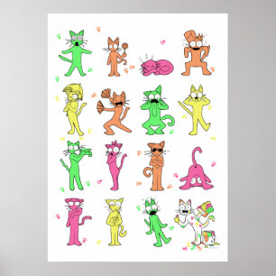 Färg Catt Poster