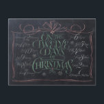 Färg Chalkboard Lettering "12 juldagar" Helg Vykort<br><div class="desc">Fashionable and roligt chalkboard-vykort. Det får folk att bryta ut i sång.. "Fem Guld Ringar... " Ställe i en liten träbräda ram och det skulle vilja ha en riktig skifferbräda - perfekt för dekorering.</div>