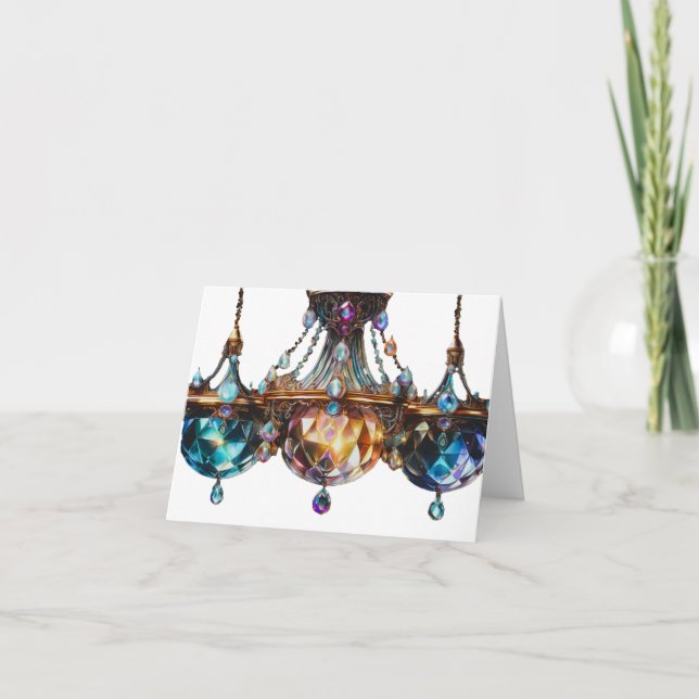 Färg Chandelier Tack Kort (Framsida)