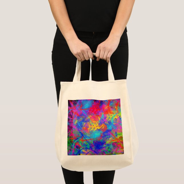 Färg Chaos Large Tote Bag Tygkasse (Framsida (produkt))