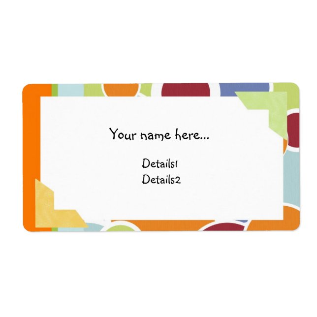 Färg Circles Namn-etikett Fraktsedel (Framsidan)