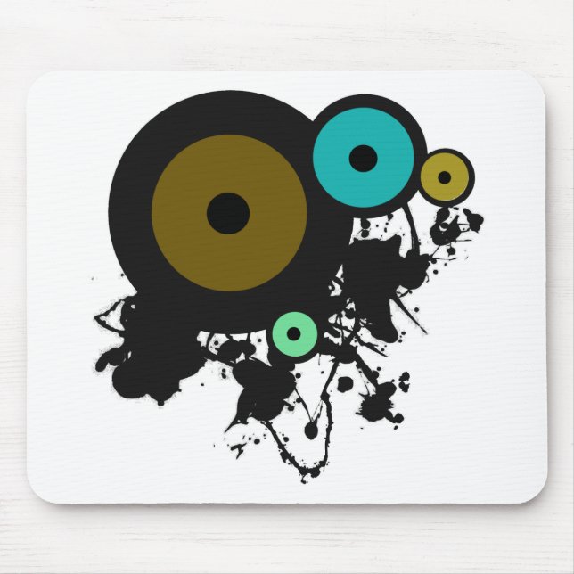 Färg cirklar! Unik grafisk design! Musmatta (Framsidan)