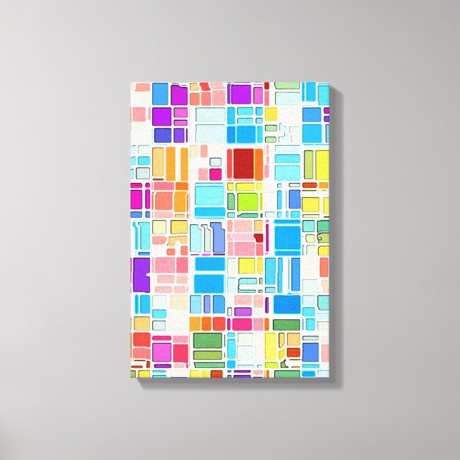 Färg City från ovan Canvastryck (Framsida)