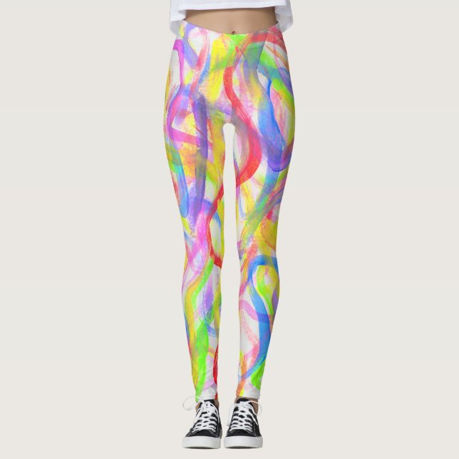 Färg Cloud Swirls Leggings (Framsida)