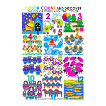 Färg Count and Discover CMY Färg Large Poster USA