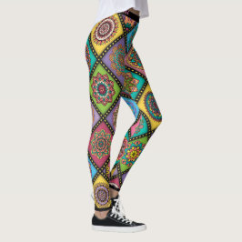 Färg Crazy Mandala Quilt Bee Leggings