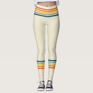 Färg & Cream Trendig 80's Tube Sock Stil Leggings